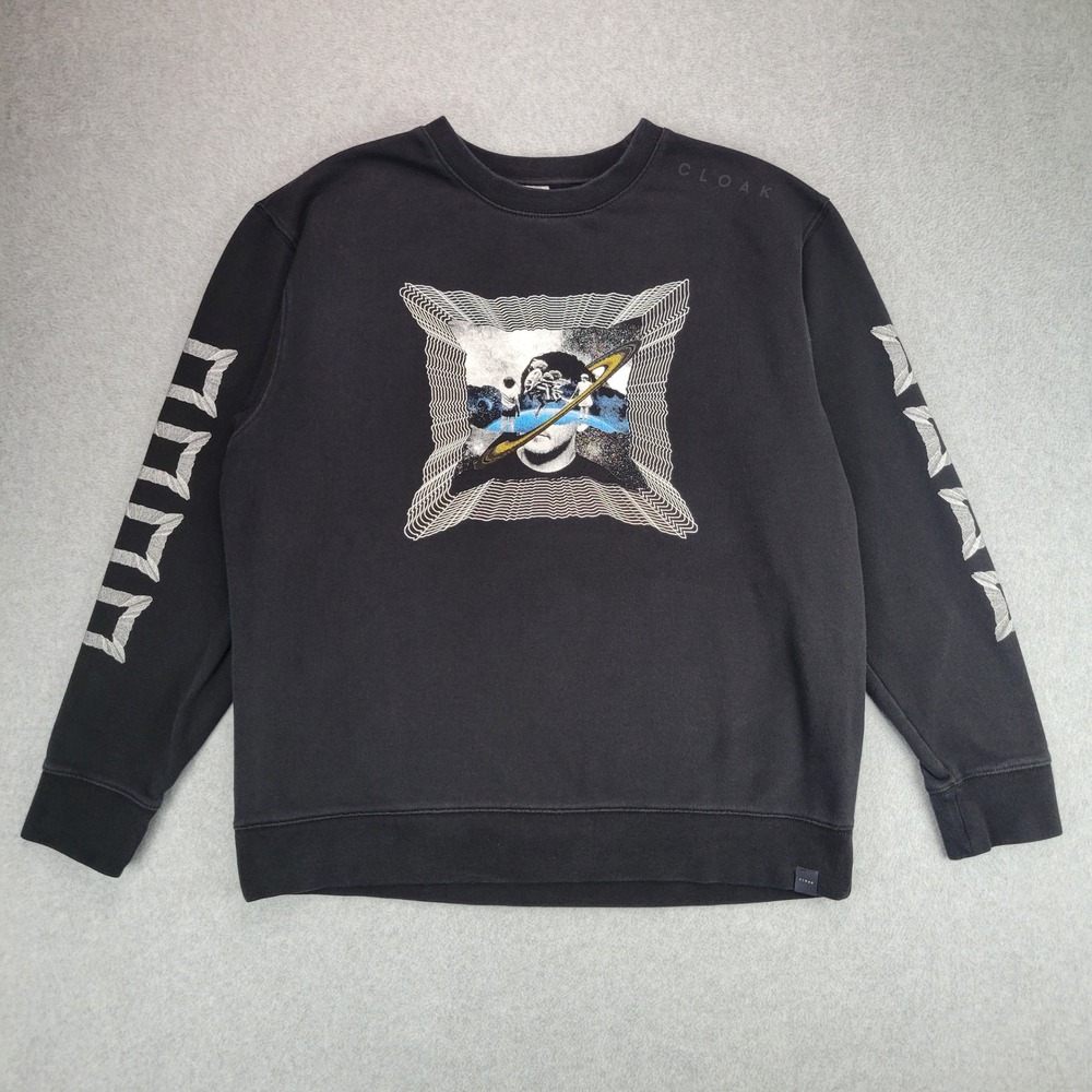 Cloak Sweatshirt Men Large Black In Space with Markiplier Graphic Crew Neck L